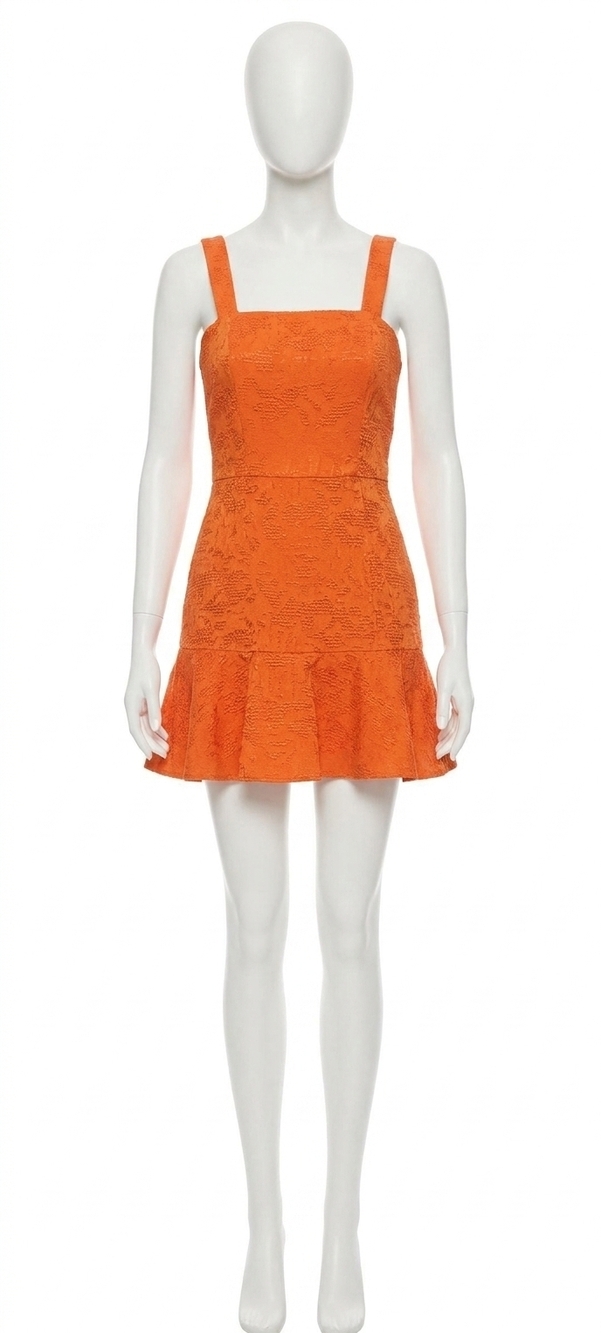 NEW GILNER FARRAR julia dress in solid bright orange